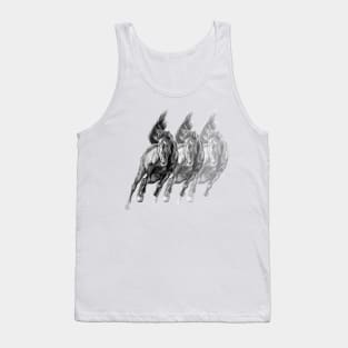 Galloping Black Horses Trio Tank Top